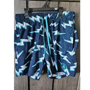 Body Glove VAPOR Swim Trunks Shorts Mens L 34 Lightning Bolt Print Blue